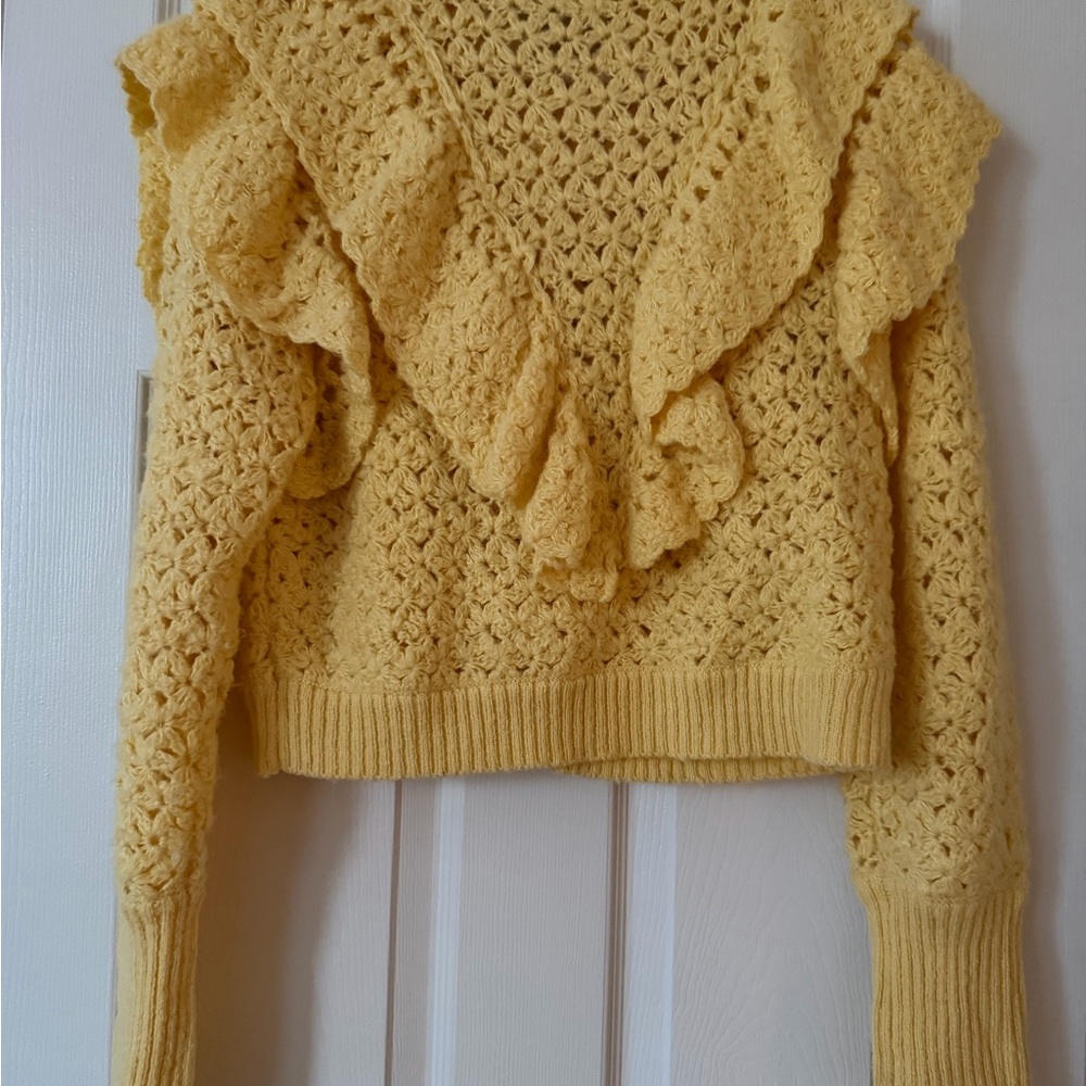 Farm Rio Yellow Ruffle Front Cardigan - Picture 3 of 3